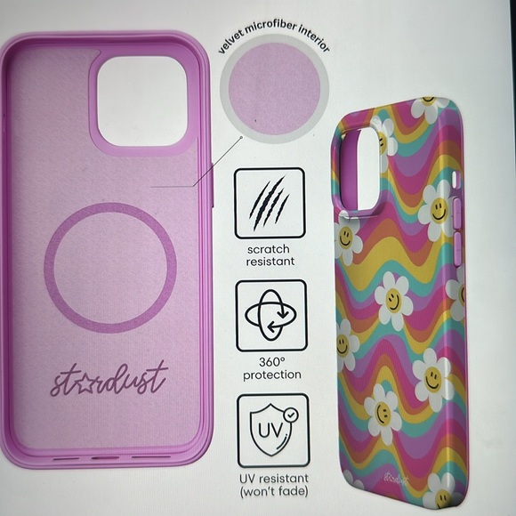 Stardust Wavy Daisy MagSafe iPhone 14 Pro Case - Picture 4 of 6